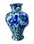 Blue Blue and Green Spatter Art Glass Vase With Cobalt Scroll Handles For Sale - Image 8 of 15