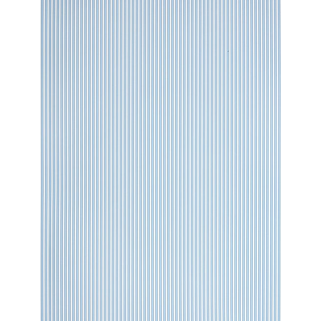 Sample - The House of Scalamandré Wilson Stripe Wallpaper, Sky For Sale