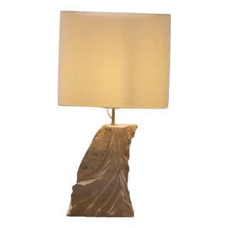 French Sculptural Sandstone Table Lamp, 1970s For Sale