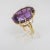 Metal 1970s Large Amethyst and Diamond Gold Cocktail Ring size 4 For Sale - Image 7 of 10