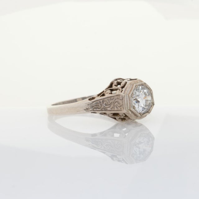 2020s Vintage Estate Diamond Ring, 5mm Round Natural Diamond Solitaire: Solid 14k Gold, Size 6.75 For Sale - Image 5 of 8