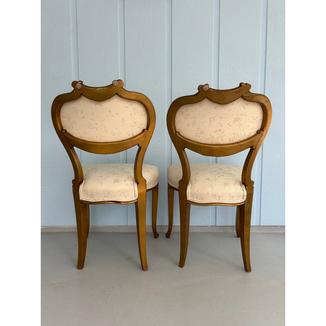 Cream Pair of 19th Century French Transitional Louis Xv–xvi Style Water-Gilded Side Chairs For Sale - Image 8 of 12