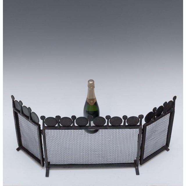 Low Mid-Century Swedish Sculptural Iron Fire Screen Sparke Guard after Bertil Vallien, 1970s For Sale - Image 13 of 14