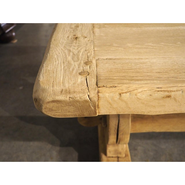 Antique French Bleached Oak Beam Stretcher Dining Table, Late 19th Century For Sale - Image 11 of 18