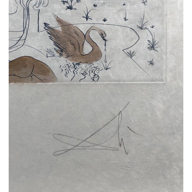 Surrealism 1960s Dali the Hippies the Pagoda Hand Signed Numbered Etching Surreal Rare Art For Sale - Image 3 of 4