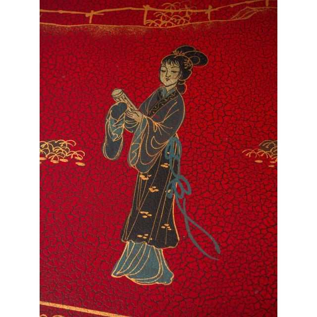 Chinese Painted Chest of Drawers in Brass For Sale - Image 6 of 12