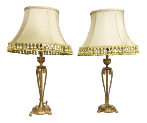 Vintage Ormolu Table Lamps, Set of 2