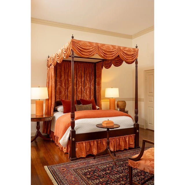 2020s Williamsburg for Port 68 Richmond Damask Coral Lamp For Sale - Image 5 of 7