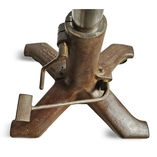 Vintage Industrial Iron Adjustable Bar Table For Sale - Image 4 of 7