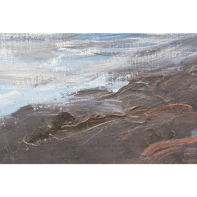 Vintage v Blanch Costa Brava Spanish Coastal Seascape Oil Painting 37" For Sale - Image 12 of 12