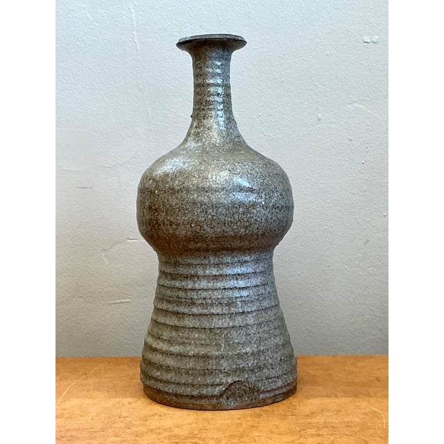 Vintage Textured Studio Pottery Vase For Sale - Image 4 of 17