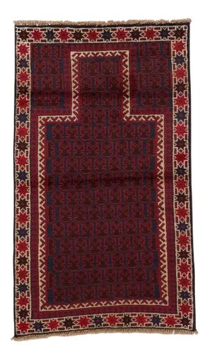 Vintage Persian Balouch Handmade Wool Rug