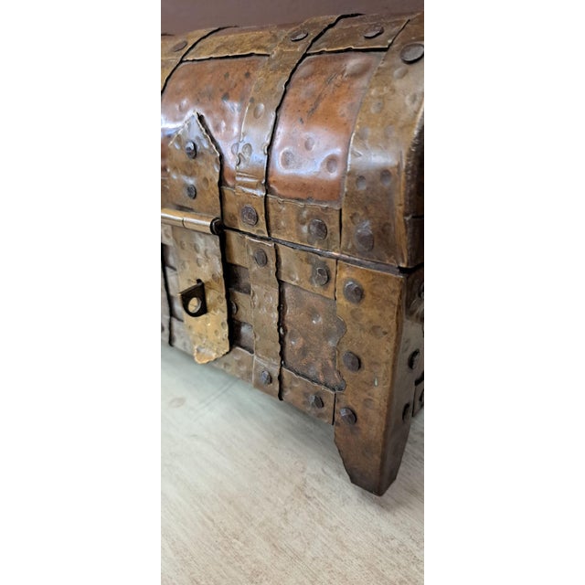 Brass and Copper Jewelry Box, 1950s For Sale - Image 3 of 9