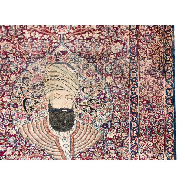 Late 19th Century Persian Lavar Pictorial Karim Khan Zand Rug For Sale In Chicago - Image 6 of 13