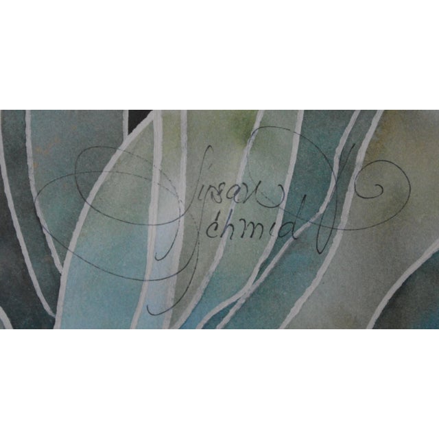 Abstract Late 20th Century Original Modernist Floral Abstract Painting Signed For Sale - Image 3 of 6