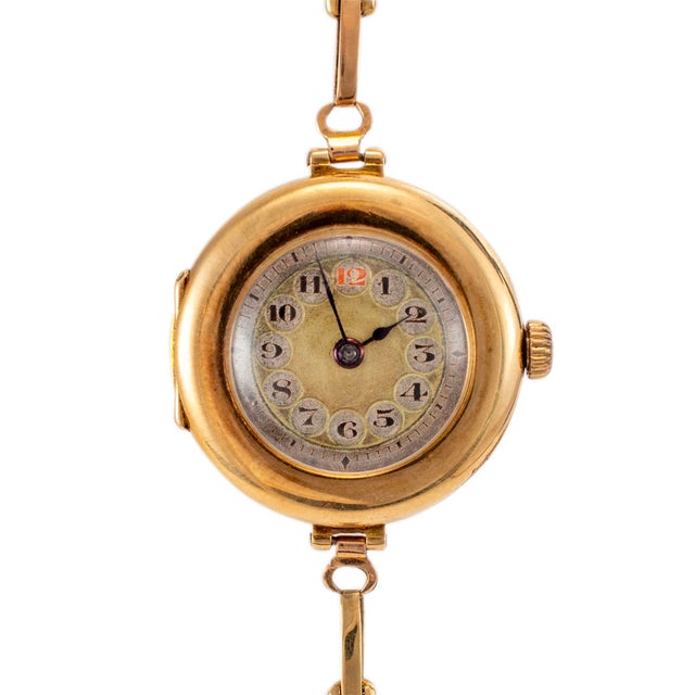 Modern Antique Rolex 1920s Manual Winding 26mm 15k Yellow Gold Ladies Watch For Sale - Image 3 of 10