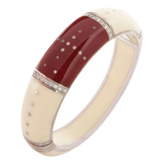 Miriam Salat Fantastic Art Deco Style "MRM" Magnetic opening Bangle For Sale