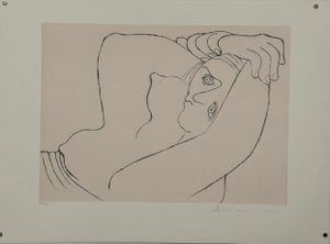 Pablo Picasso Estate Hand Signed Lithograph "Femme Couchee"