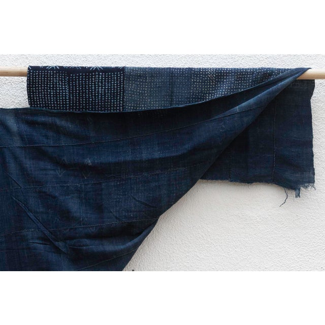 Dusky Indigo Mud Cloth For Sale In Los Angeles - Image 6 of 7