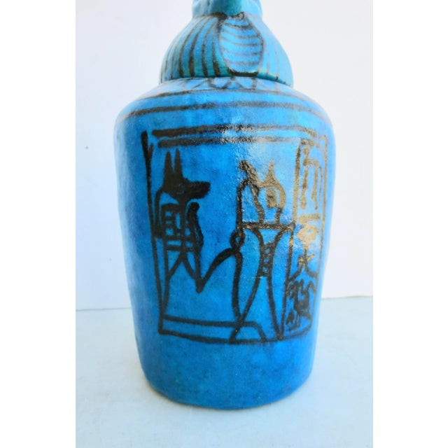 Figurative Metropolitan Museum of Art Egyptian Faience Canopotic Jar Circa 1980s' For Sale - Image 3 of 9
