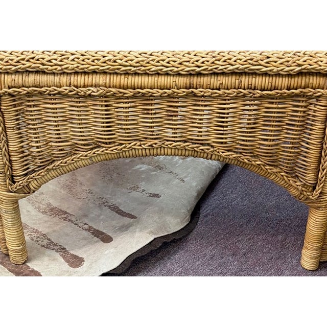 Mid 20th Century Rattan Coffee Table For Sale - Image 5 of 8