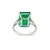 Metal Vintage Platinum 9.77ctw Gia Green Emerald Diamond Three Stone Cocktail Ring, Size 7.75 For Sale - Image 7 of 9