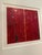 Abstract Agi Klausz Monotype - Red Crimson Oxblood - Oil on Gilded Paper For Sale - Image 3 of 3