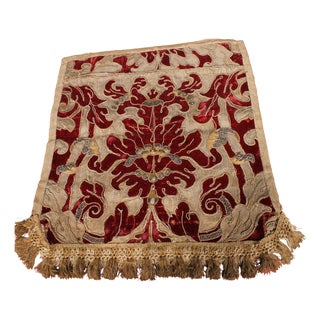Renaissance Embroidered Velvet and Silk Fabric, Italy For Sale