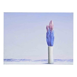 Gino Guida, Tulips, 1980s, Oil Painting on Canvas For Sale