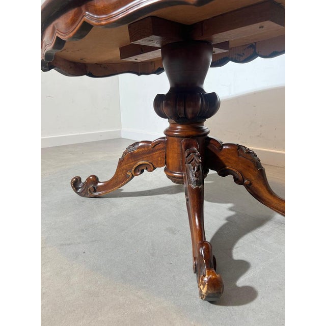 Antique Oval Wooden Coffee Table For Sale - Image 3 of 6