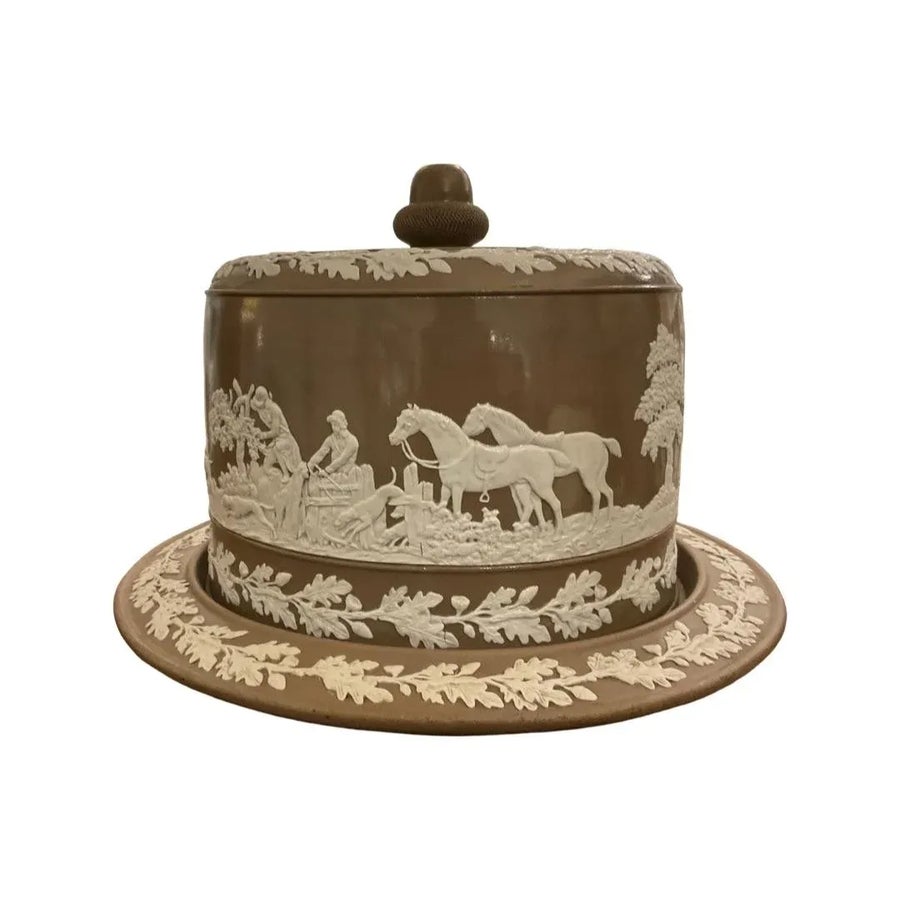 Late 19th Century Brown Wedgwood Jasperware Cheese Dome | Chairish