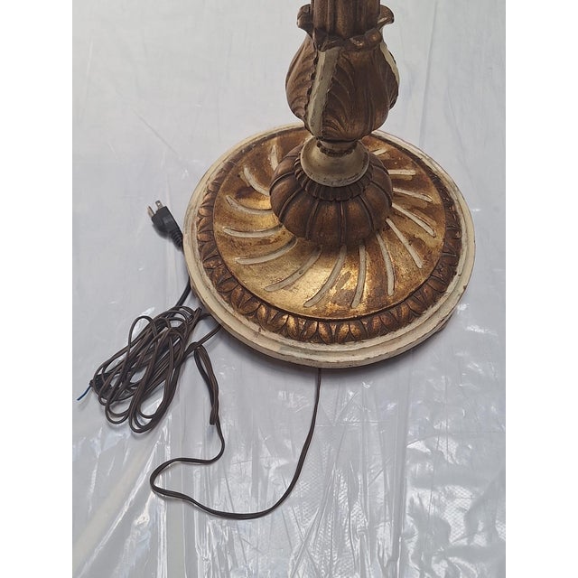 Vintage Italian Carved & Giltwood Floor Lamp For Sale In Los Angeles - Image 6 of 10