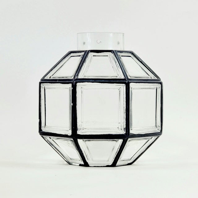 Mid-Century Glass and Brass Pendant Light from Limburg, Germany, 1960s-1970s For Sale - Image 10 of 12