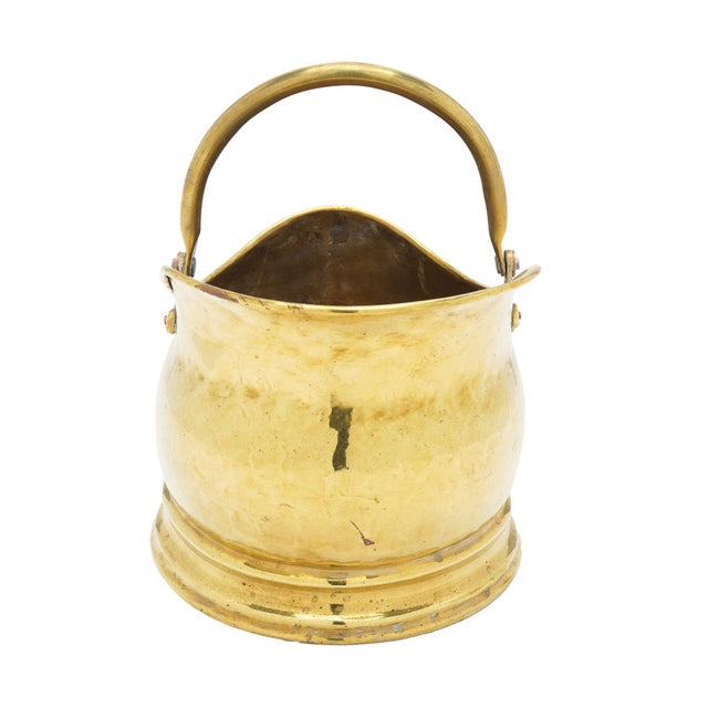English Helmet Form Brass Coal Hod, 1800's For Sale - Image 4 of 12