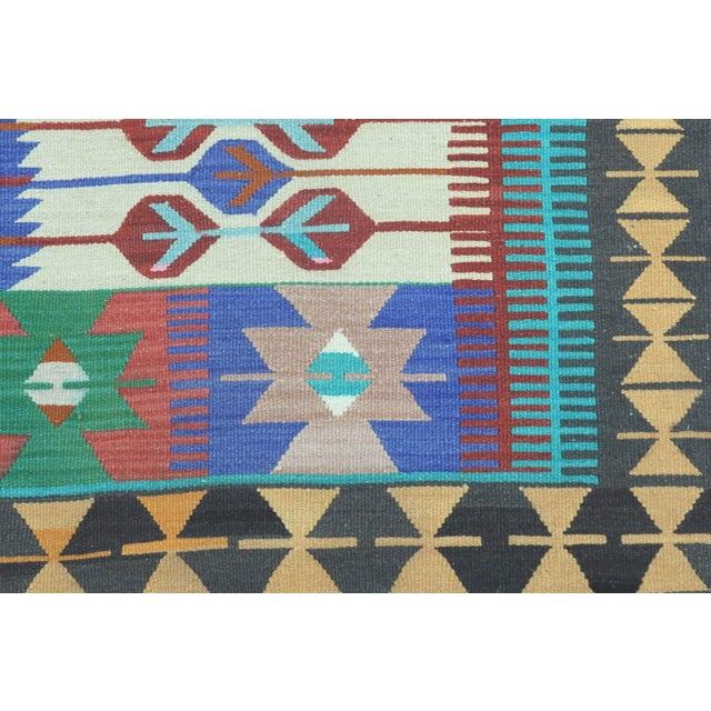 1970s Vintage Afion Flat Weave Rug For Sale - Image 5 of 13