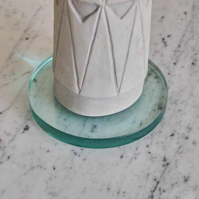 Vintage Italian Ivory Ceramic Table Lamp - 2 Available For Sale In Chicago - Image 6 of 12