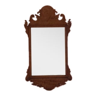 19th Century American Figured Maple Scrollwork Wall Mirror, Circa 1840–1860 For Sale