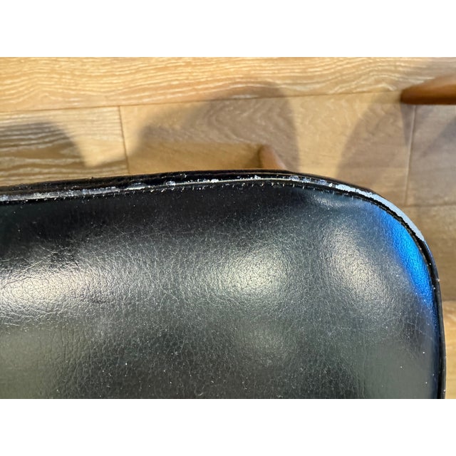 Wood Set of Four Late 20th Century Attributed to Maurice Villency Wood & Leather Dining Room Chairs For Sale - Image 7 of 7