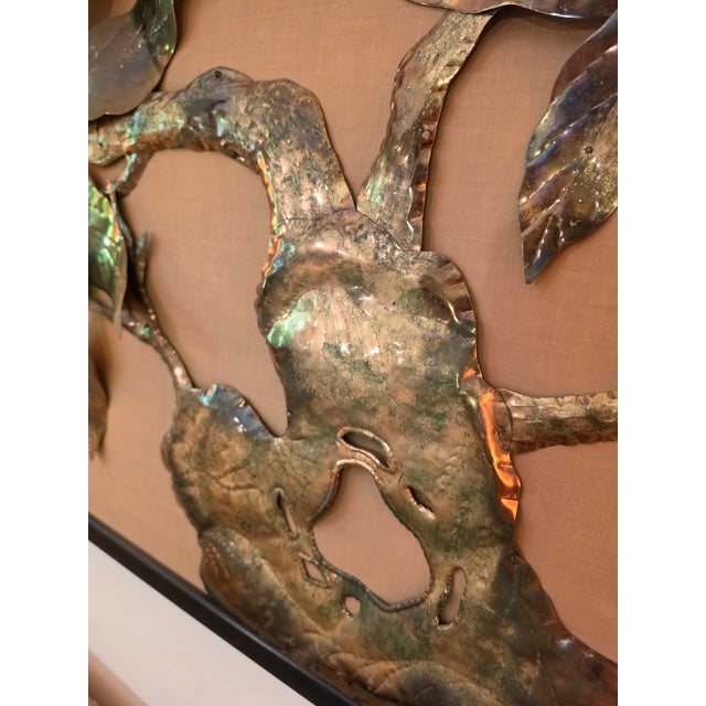 Mid 20th Century Brutalist Floral Brass Wall Sculpture For Sale - Image 9 of 16