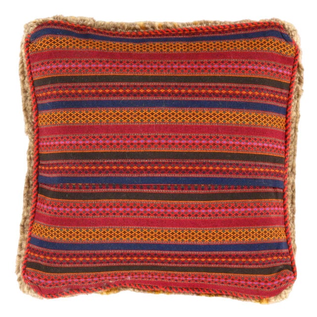 This Gabbeh pillow is made of high-quality LAMBS WOOL The piece was crafted with good workmanship. Gabbeh rugs are made by...