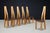 Sculptural Elm and Black Leather Dining Chairs, France, 1970s, Set of 6 For Sale - Image 12 of 17
