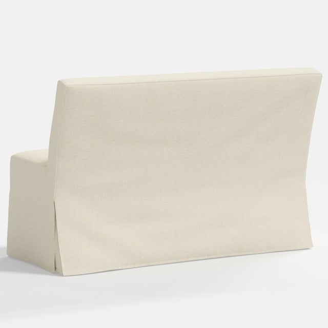 Stoffer Home x Cloth & Company Lindy Slipcover Dining Banquette in Relaxed Linen Cream For Sale In Chicago - Image 6 of 6