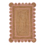 Scallop Jute Light PInk Hand Made Rug - 2'x3' For Sale
