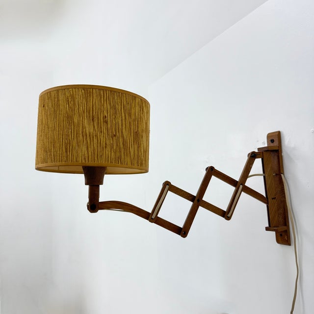 Vintage Teak Scissors Wall Lamp, 1960s For Sale - Image 15 of 18