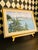 Textured coastal harbor painting signed Eileen Kelly, depicting a lively expanse of blue water dotted with white sailboats...
