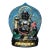 Vintage Painted Glass Maitreya Buddha With Halos, Double-Sided For Sale