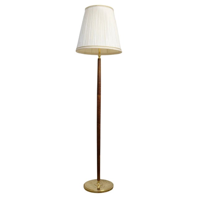 Mid-Century Brass & Polished Wood Floor Lamp from Böhlmarks, Sweden, 1940s For Sale - Image 12 of 12