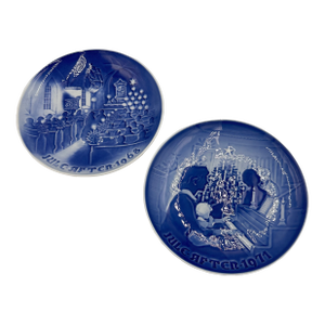 Bing & Grondahl Copenhagen Annual Christmas Plates 1968, 1971 Collectible 2pc Set