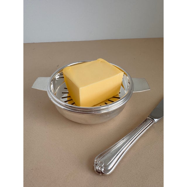 Silver Plated Butter Dish With Drainer For Sale - Image 4 of 5