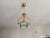 Vintage French Empire Brass & Crystal Pendant Light With Aqua Blue Drops - Pair Restored For Sale - Image 12 of 18